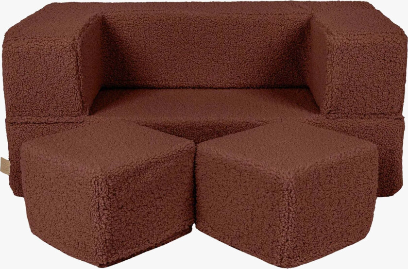 Meowbaby Bearly Cube Sofa, Brown - Sittemøbler - 100% Polyester