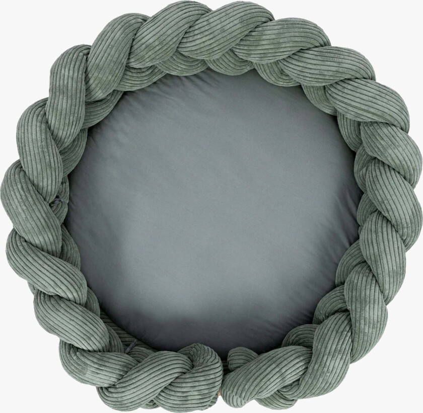 Aesthetic Babynest med Flettet Beskyttelse & Leketeppe, Olive Green - Babynest - Polyester