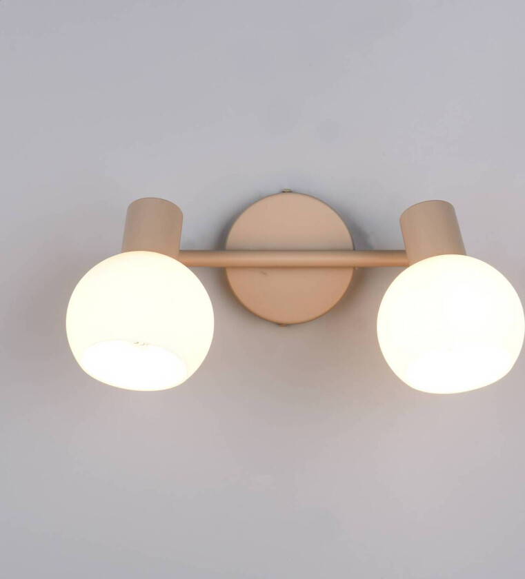 Taklampe Boba, 2 lyskilder, beige, E14, metall