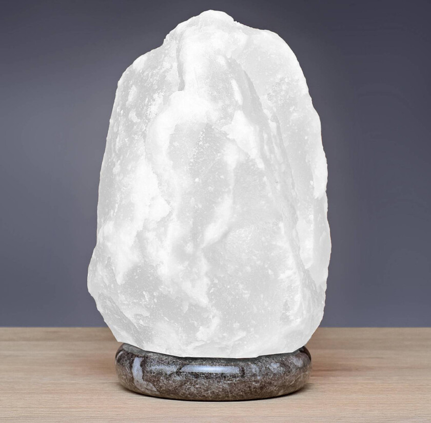 Saltlampe Rock white line 2 - 3 kg, marmorsokkel, hvit