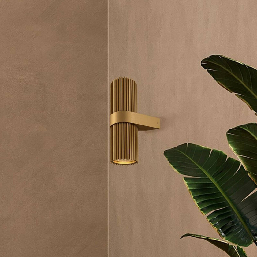 Vegglampe DYNAMICS, gullfarget, høyde 23 cm, metall opp/ned