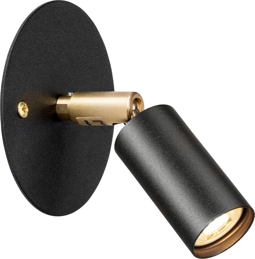 Starlight 1 spotlight fixed wall plate – Black textured lacquer RAL 9005 - Spotlights - Jonas Bohlin - Svart