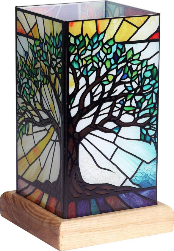 LED-bordlampe Art Light Livets tre, akryl, fargerik