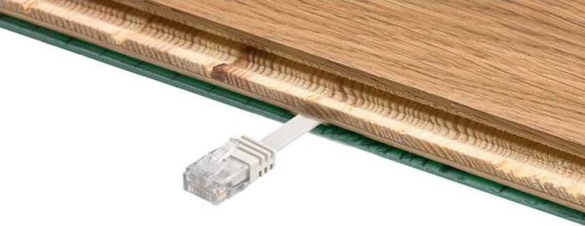 Flat UTP-nettverkskabel Cat. 6 Hvit