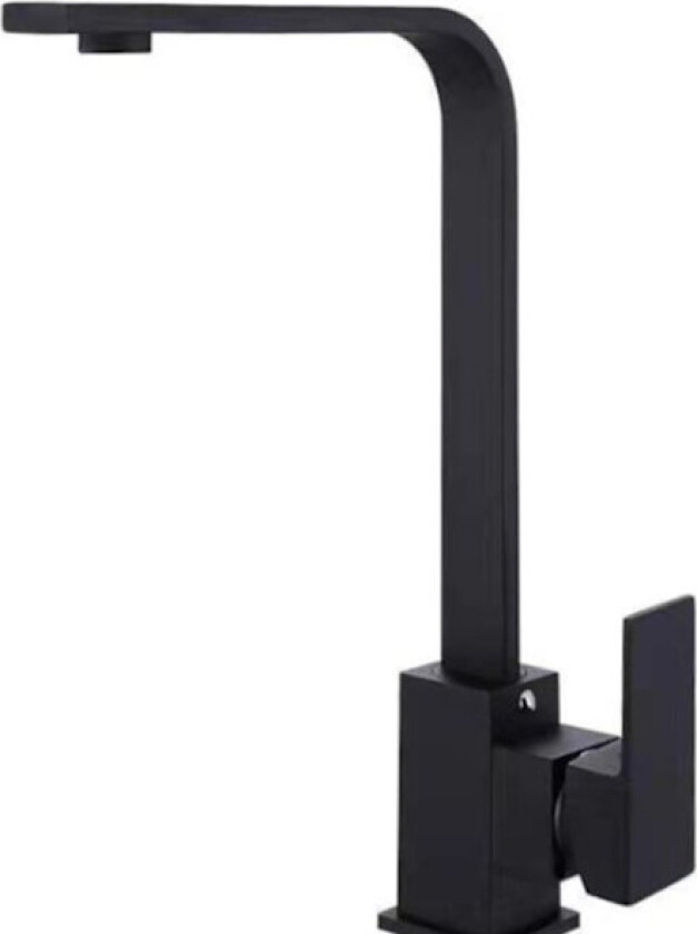 Bilde av Kjøkkenkran Svart Blandebatteri 7-Form Høy Tut Roterbar 360° Kran med Lufter -svart