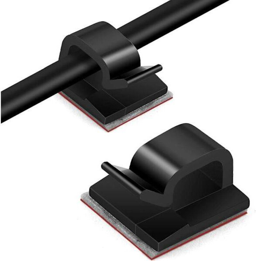 40 stk kabelklips, sterk selvklebende kabelhåndtering, trans