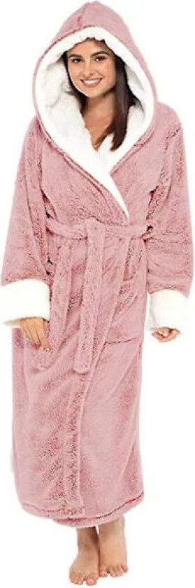 Sherpafleece Morgenkåpe Dame Myk Morgenkåpe Med Hette Fluffy Håndklebadekåpe