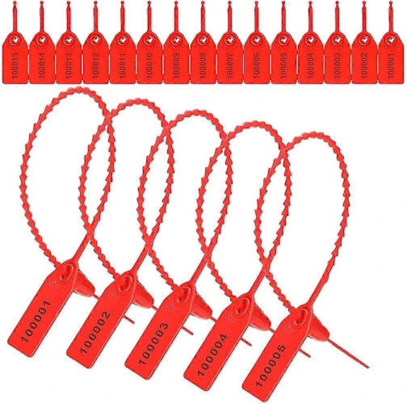 [PL】1000 stk. Plastforseglingsetiketter Sikkerhetsetiketter Plomber Sikkerhetsnummererte Buntebånd Etiketter