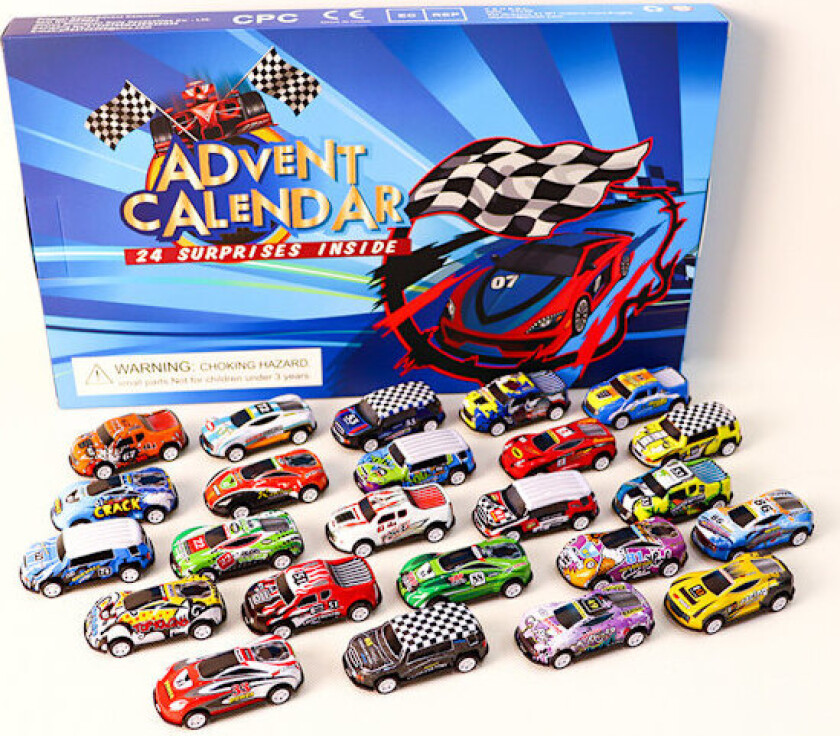 Adventskalender 2025, 24 dager Hot Wheels racerbiler adventskalender, 24 Hot Wheels biler for barnas samlere julegave
