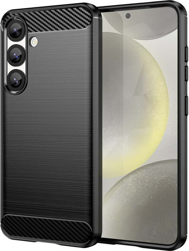 Karbondeksel for Samsung Galaxy S25 - Svart
