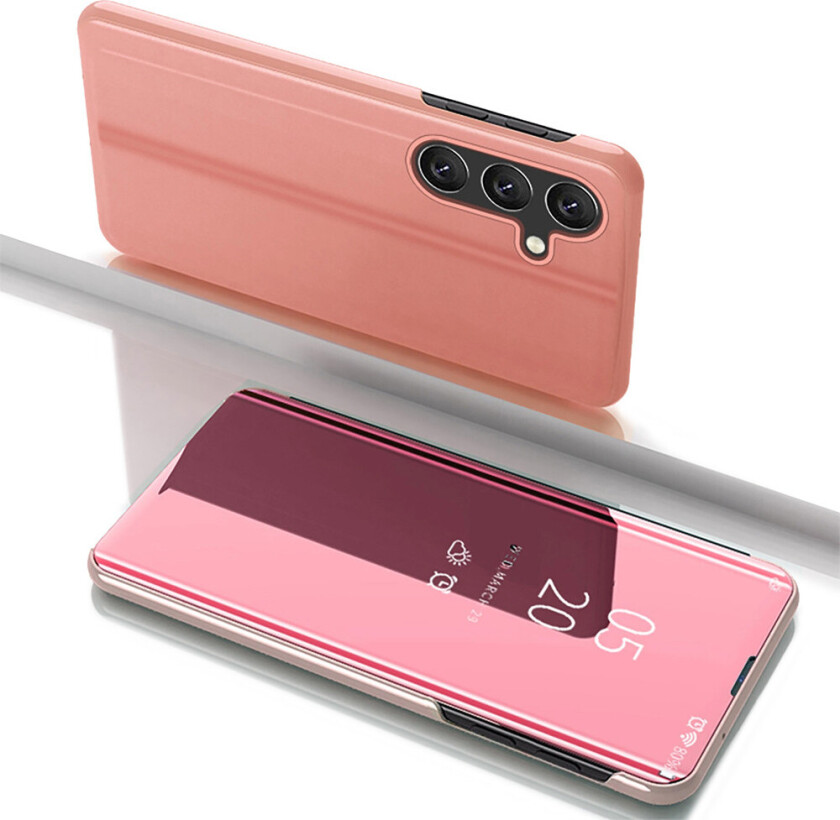 Clear View Flipdeksel for Samsung Galaxy S25+ - Rosa