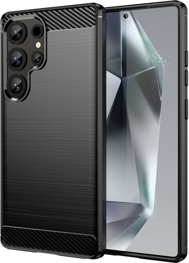 Karbondeksel for Samsung Galaxy S25 Ultra - Svart