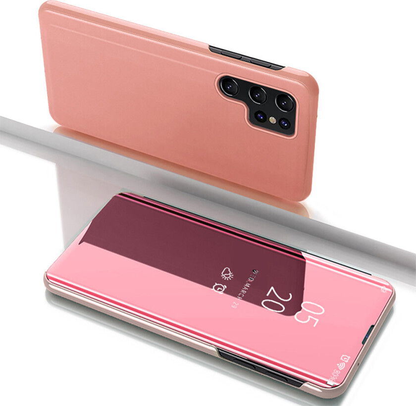 Clear View Flipdeksel for Samsung Galaxy S25 Ultra - Rosa