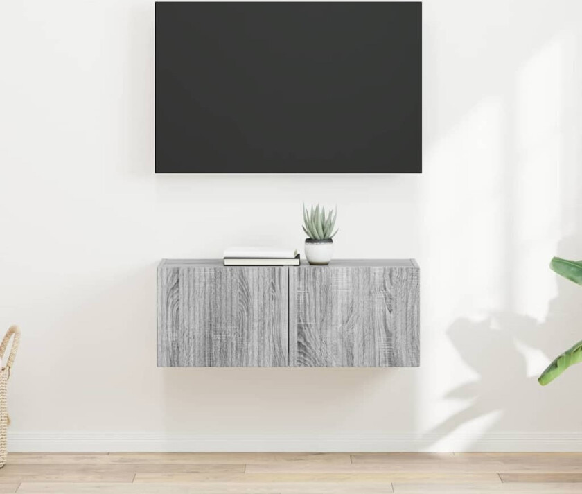 TV Veggskap 2 pcs Grå Sonoma 60 x 31 x 29.5 cm Konstruert tre