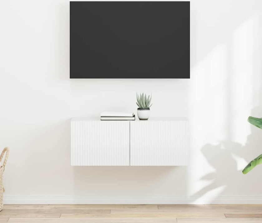 TV Veggskap 2 pcs Glanset Hvit 60 x 31 x 29.5 cm Konstruert tre