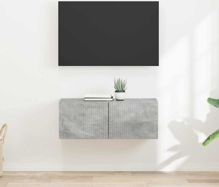 TV Veggskap 2 pcs Betong 60 x 31 x 29.5 cm Konstruert tre