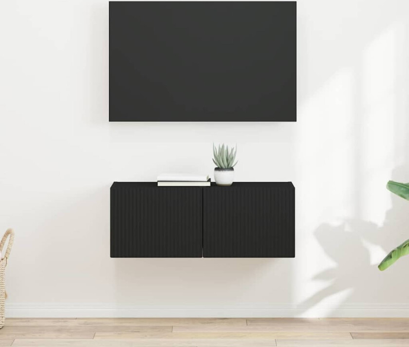 TV Veggskap 2 pcs Svart 60 x 31 x 29.5 cm Konstruert tre