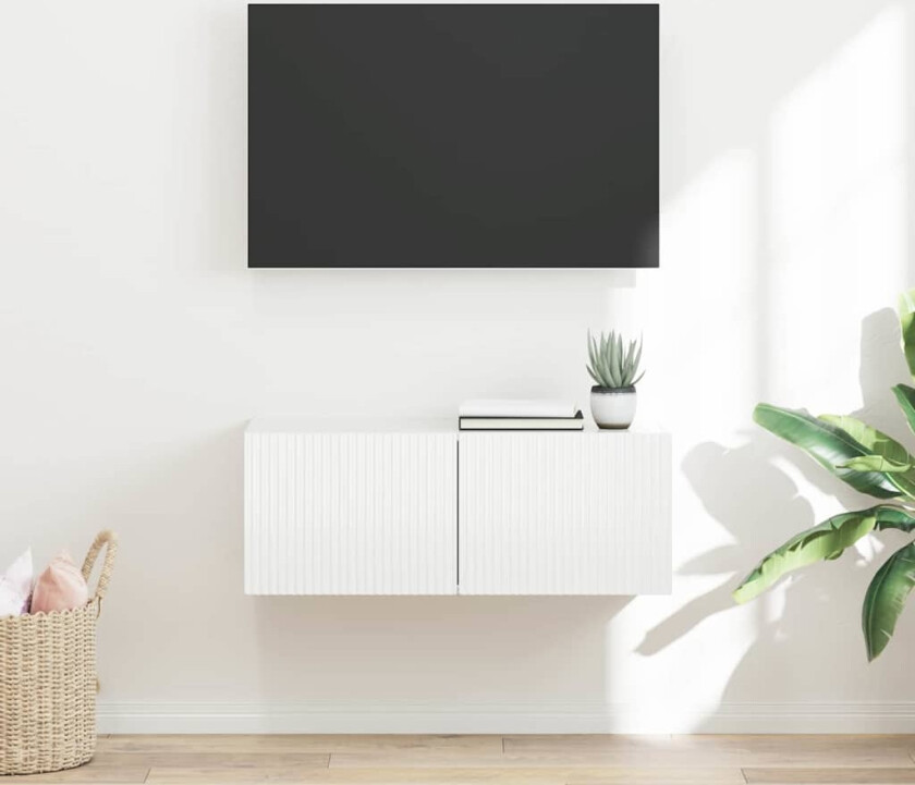 TV Veggskap Veggmontert Hvit 60 x 31 x 29.5 cm Konstruert tre