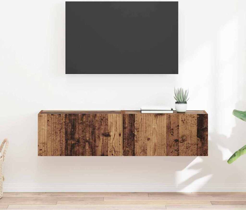 TV Veggskap 2 pcs Gamle tre 60 x 31 x 29.5 cm Konstruert tre