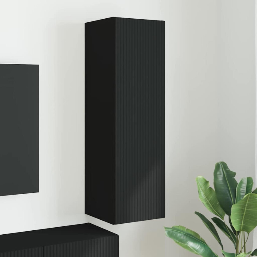 TV Veggskap Veggmontert Svart 30 x 31 x 100 cm Konstruert tre