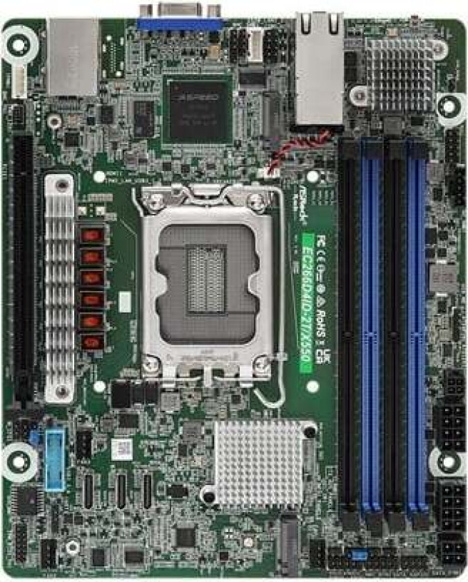 Rack EC266D4ID-2T/X550 - motherboard - mini ITX - LGA1700 Socket - C266 Hovedkort - Intel C266 - Intel LGA1700 socket - DDR5 RAM - Mini-ITX