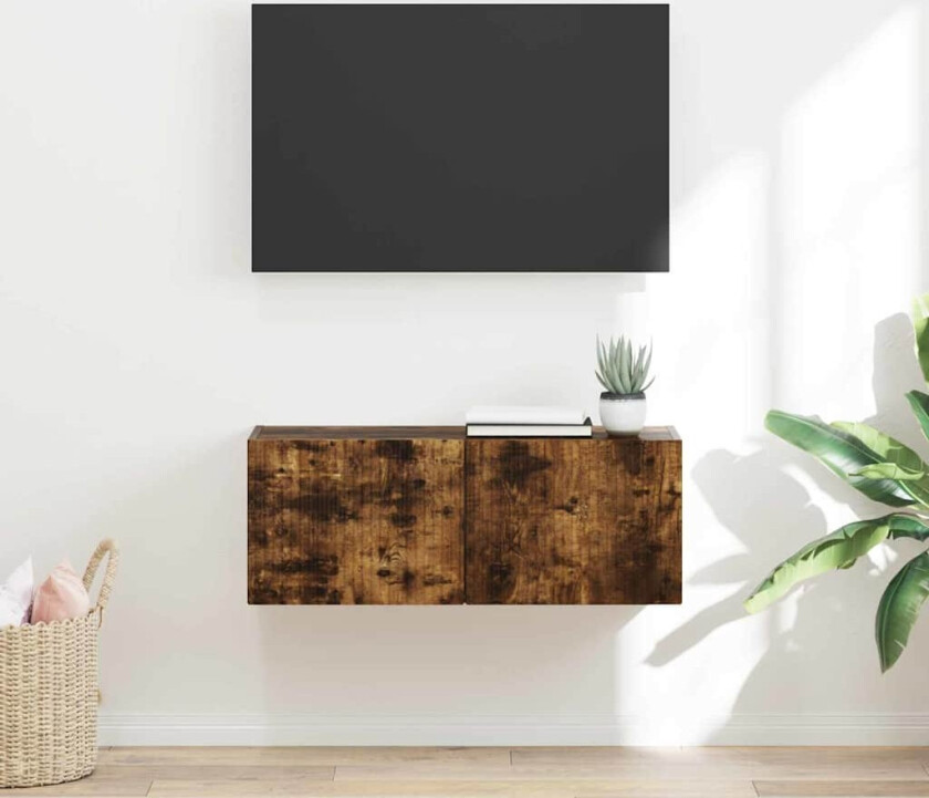 TV Veggskap Røkt eik 60 x 31 x 29.5 cm Konstruert tre