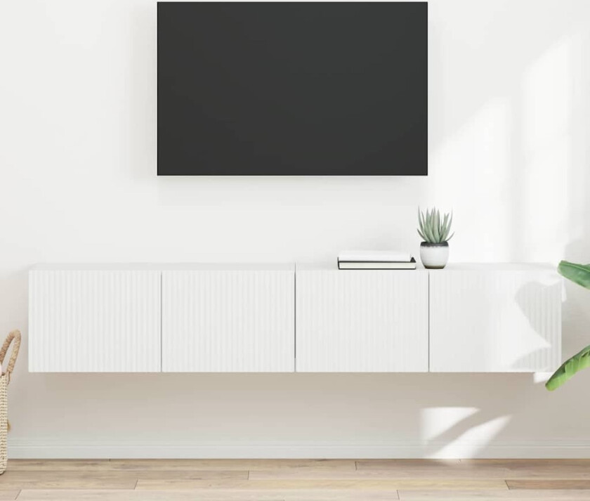 TV Veggskap 2 pcs Hvit 60 x 31 x 29.5 cm Konstruert tre