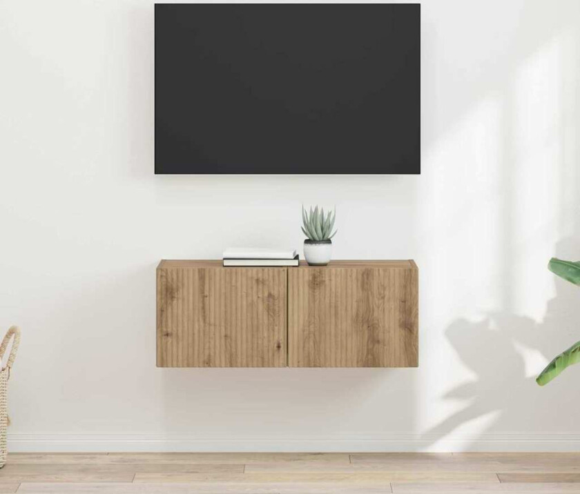 TV Veggskap Veggmontert 2 pcs Kunstnerisk Eik 60 x 31 x 29.5 cm