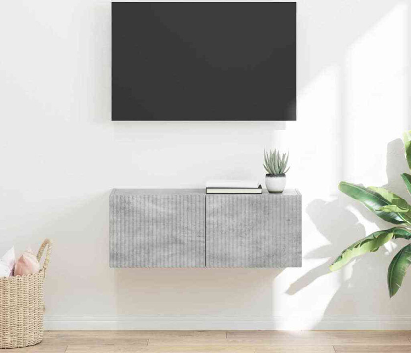 TV Veggskap Veggmontert Betong 60 x 31 x 29.5 cm Konstruert tre