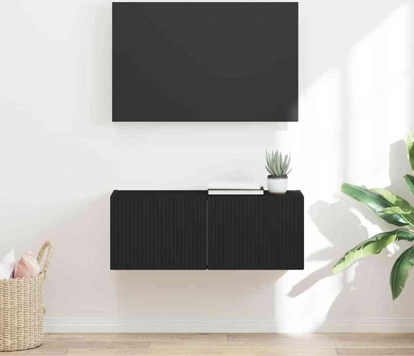 TV Veggskap Veggmontert Svart 60 x 31 x 29.5 cm Konstruert tre