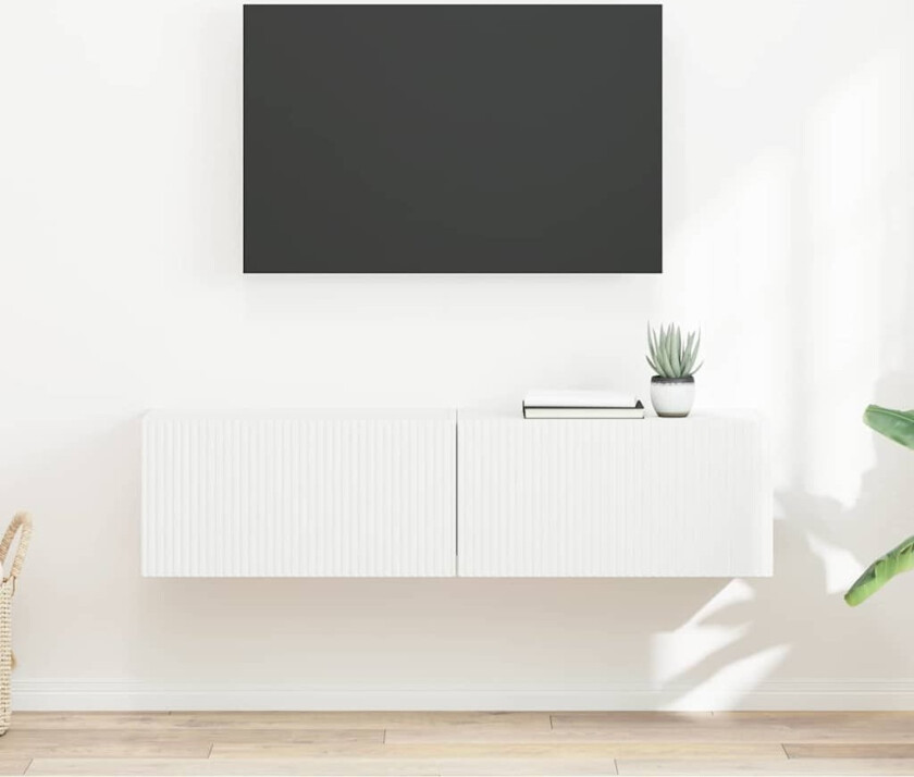 TV Veggskap 2 pcs Hvit 60 x 31 x 29.5 cm Konstruert tre