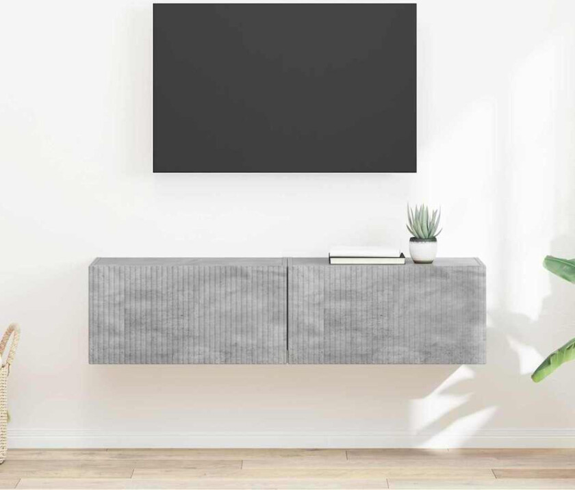 TV Veggskap 2 pcs Betong 60 x 31 x 29.5 cm Konstruert tre