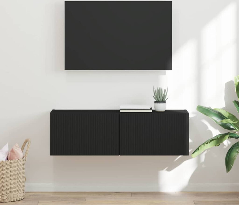 TV Veggskap Veggmontert Svart 60 x 31 x 29.5 cm Konstruert tre