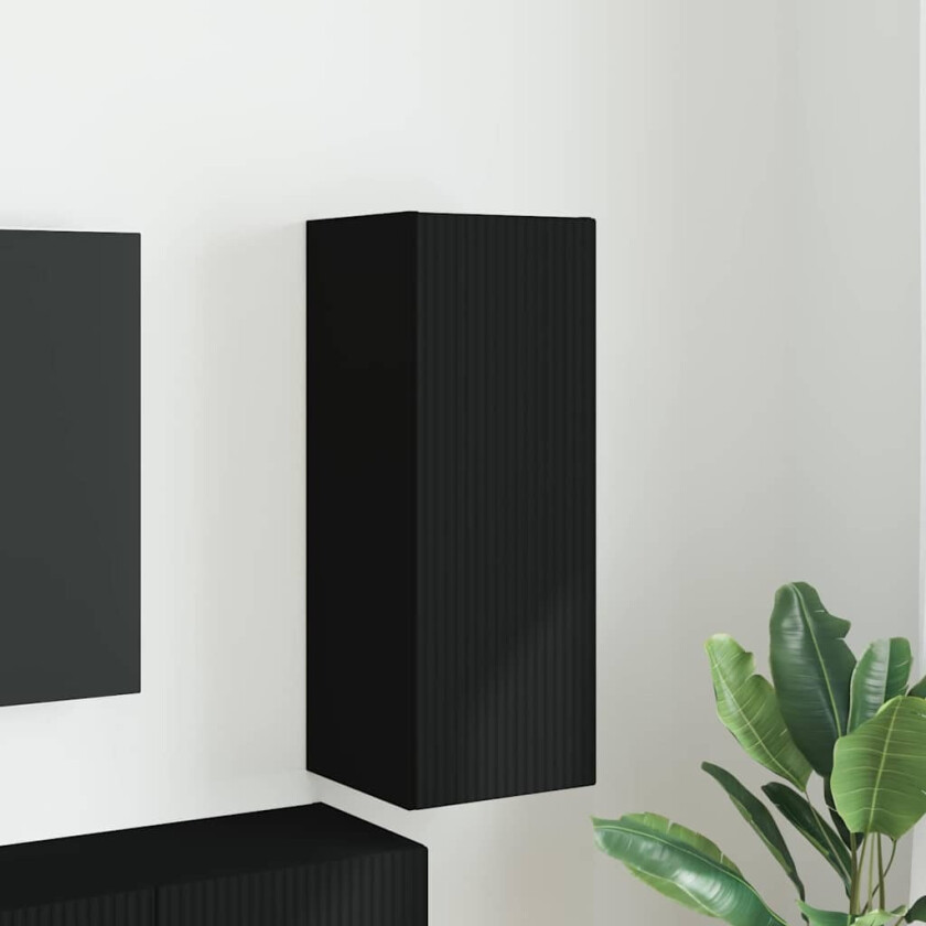 TV Veggskap Veggmontert Svart 30 x 31 x 80 cm Konstruert tre