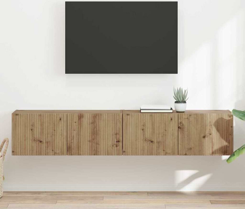 TV Veggskap Veggmontert 2 pcs Kunstnerisk Eik 60 x 31 x 29.5 cm