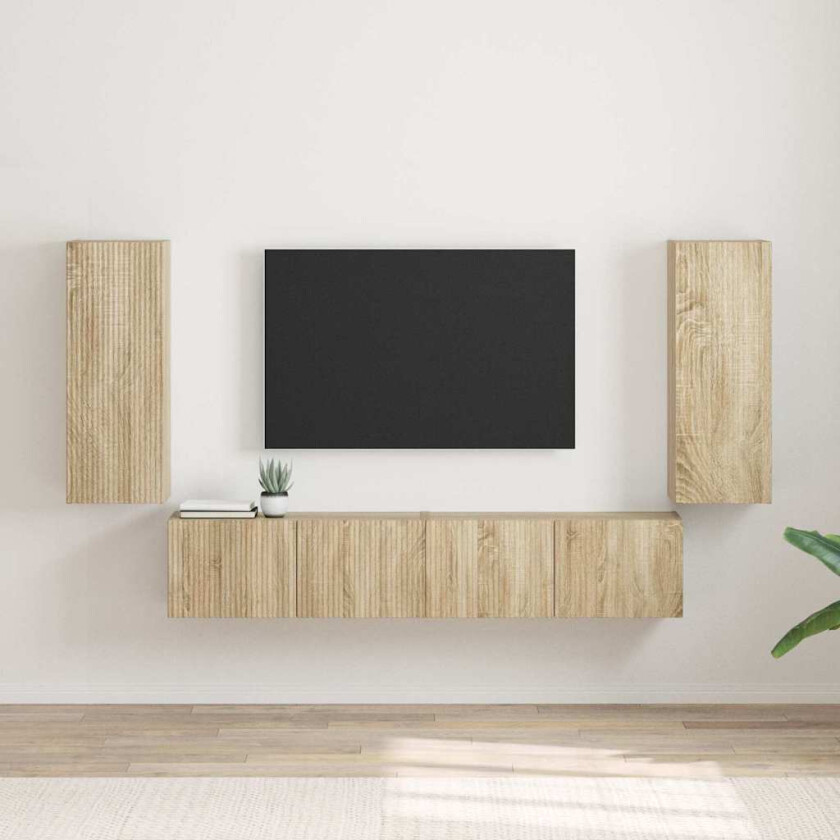 TV Veggskap 2 pcs Sonoma 30 x 31 x 80 cm Konstruert tre
