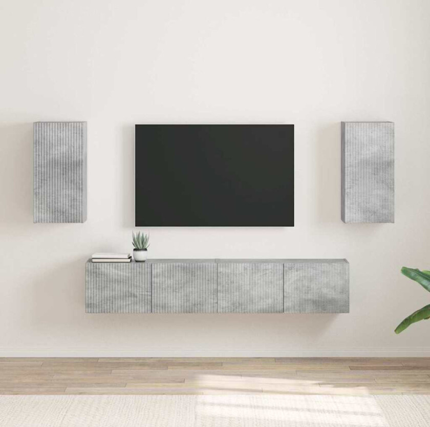 TV Veggskap 2 pcs Betong 30 x 31 x 60 cm Konstruert tre