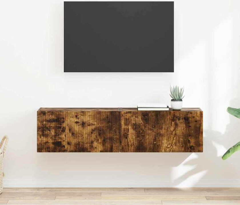 TV Veggskap 2 pcs Røkt eik 60 x 31 x 29.5 cm Konstruert tre