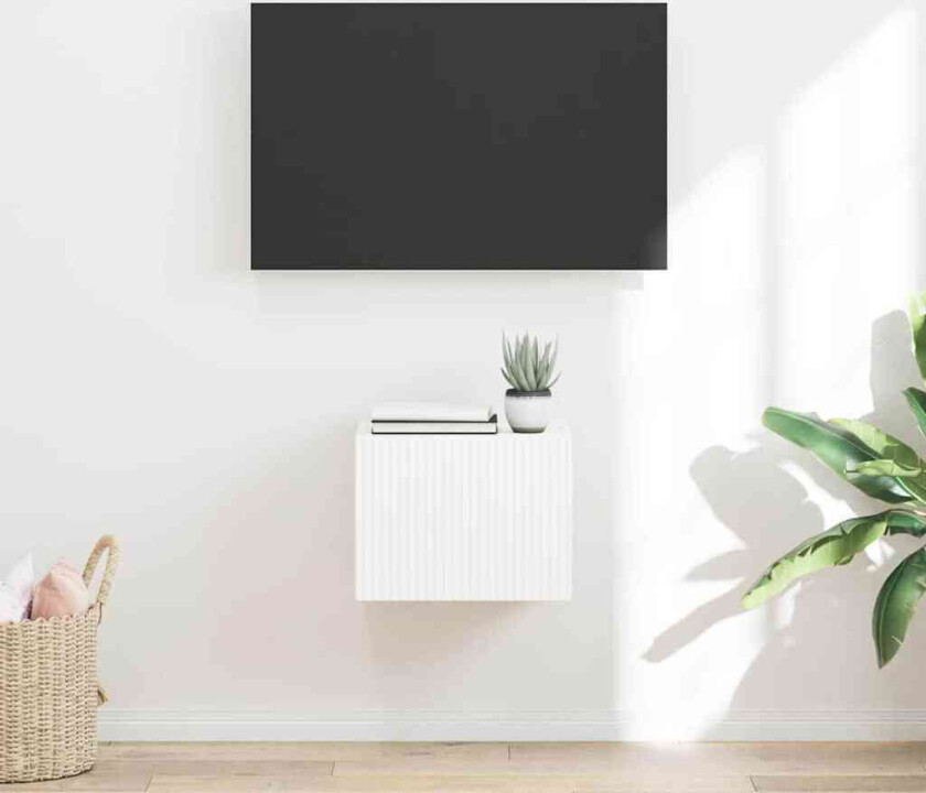 TV Veggskap Veggmontert Hvit 60 x 31 x 29.5 cm Konstruert tre