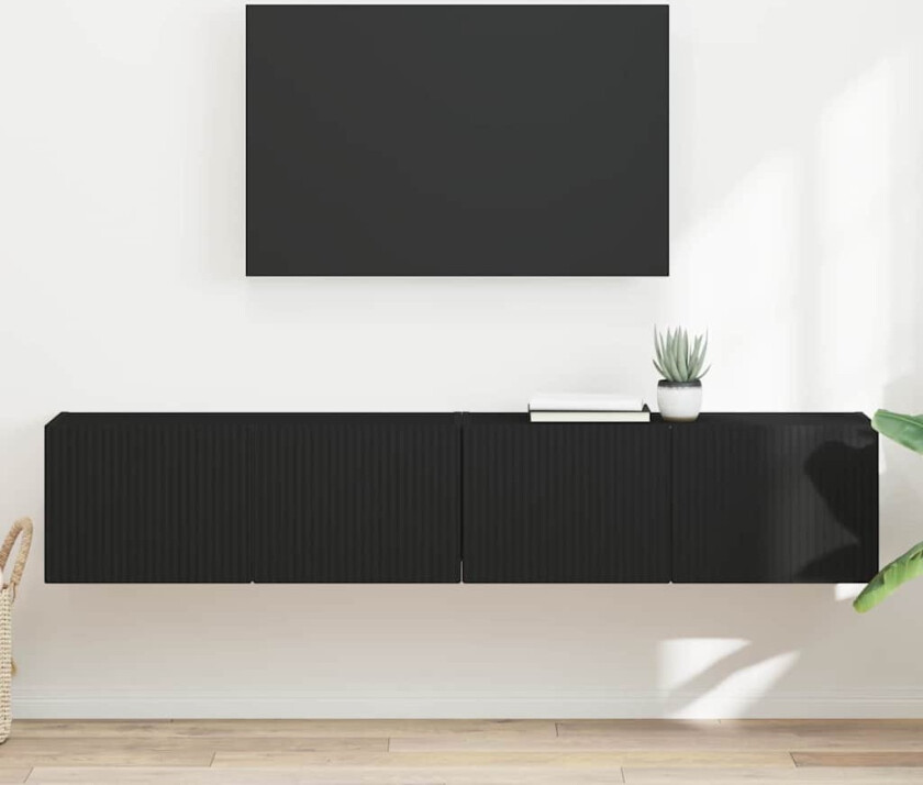 TV Veggskap 2 pcs Svart 60 x 31 x 29.5 cm Konstruert tre