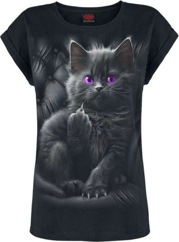 T-skjorte - Cattitude T-skjorte - S til XL - Damer - svart