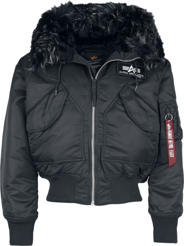 Alpha Industries Bomber jakke - 45P Hooded Custom - S til XXL - Herrer - svart