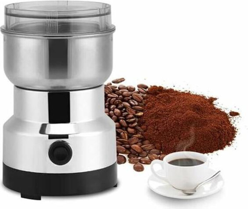 Elektrisk kaffekvern, korn- og nøttekvern, matkvern i rustfritt stål, kaffekvern og elektrisk blender for kaffebønner, linfrø og annet