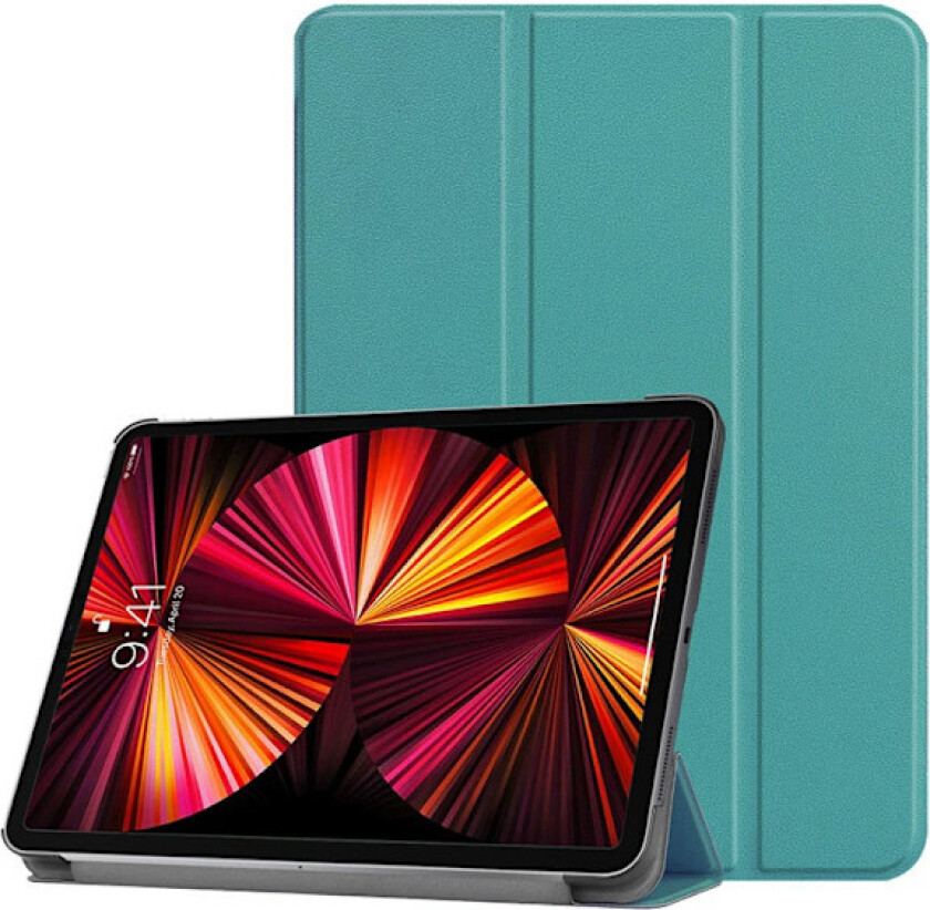 Etui for Samsung Galaxy Tab A9+ Plus nettbrett skjermstørrelse 11 tommer 2023, Ultra Slim sammenleggbart hardt bakdeksel stativbeskytter, mørkeblå gree