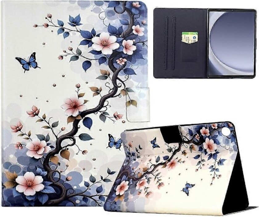 For Samsung Galaxy Tab A9 Stativveske Mønstertrykk Tablet Lærdeksel med Auto Wake/Sleep