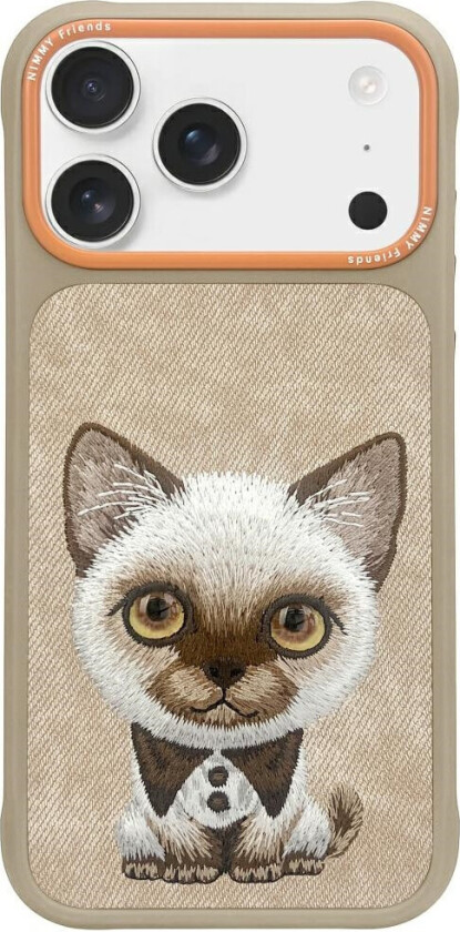 Big Eyed Pet 2.0 Kattemotiv deksel til iPhone 17 - Beige