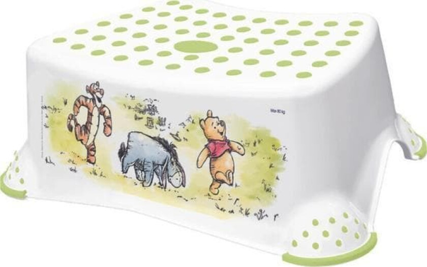 keeeper barnetrinn krakk "tomek winnie", hvit med trykk, lastekapasitet: 80 kg, gummiert overflate og føtter, - 1 stk (1843110023800)