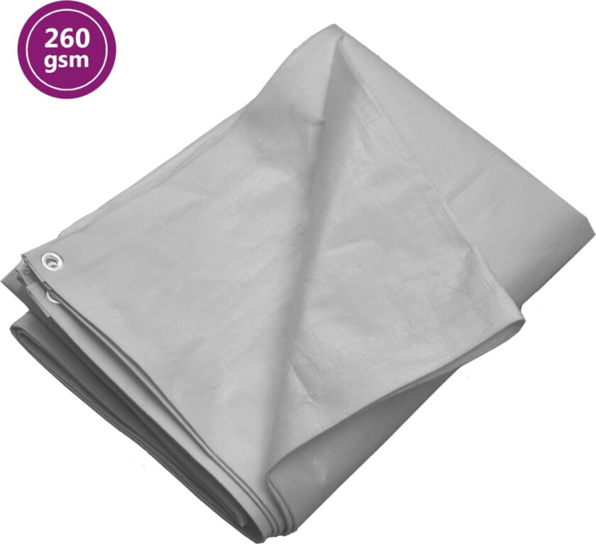 Presenning 260 g/m² 4x8 m grå HDPE