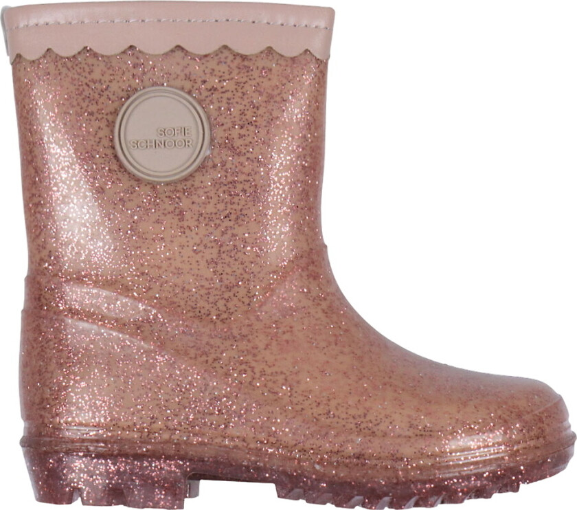Gummistøvler m. for - Rose m. Glitter - - 28 - Gummistøvler