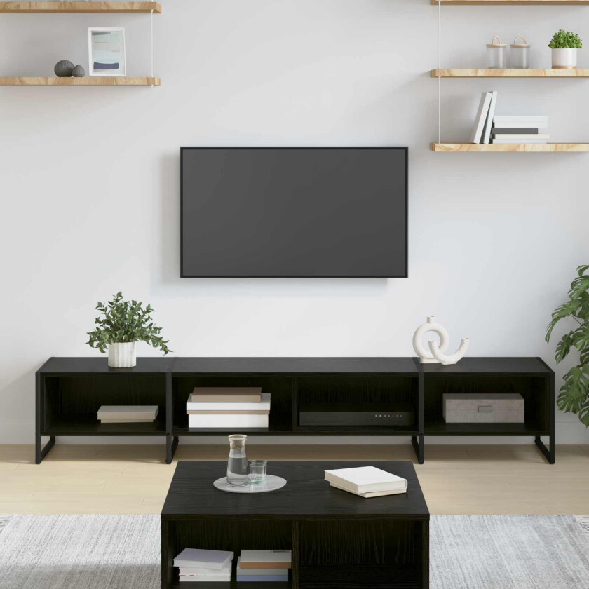 TV-skap Svart Eik 170.5 x 36 x 30.5 cm Konstruert tre